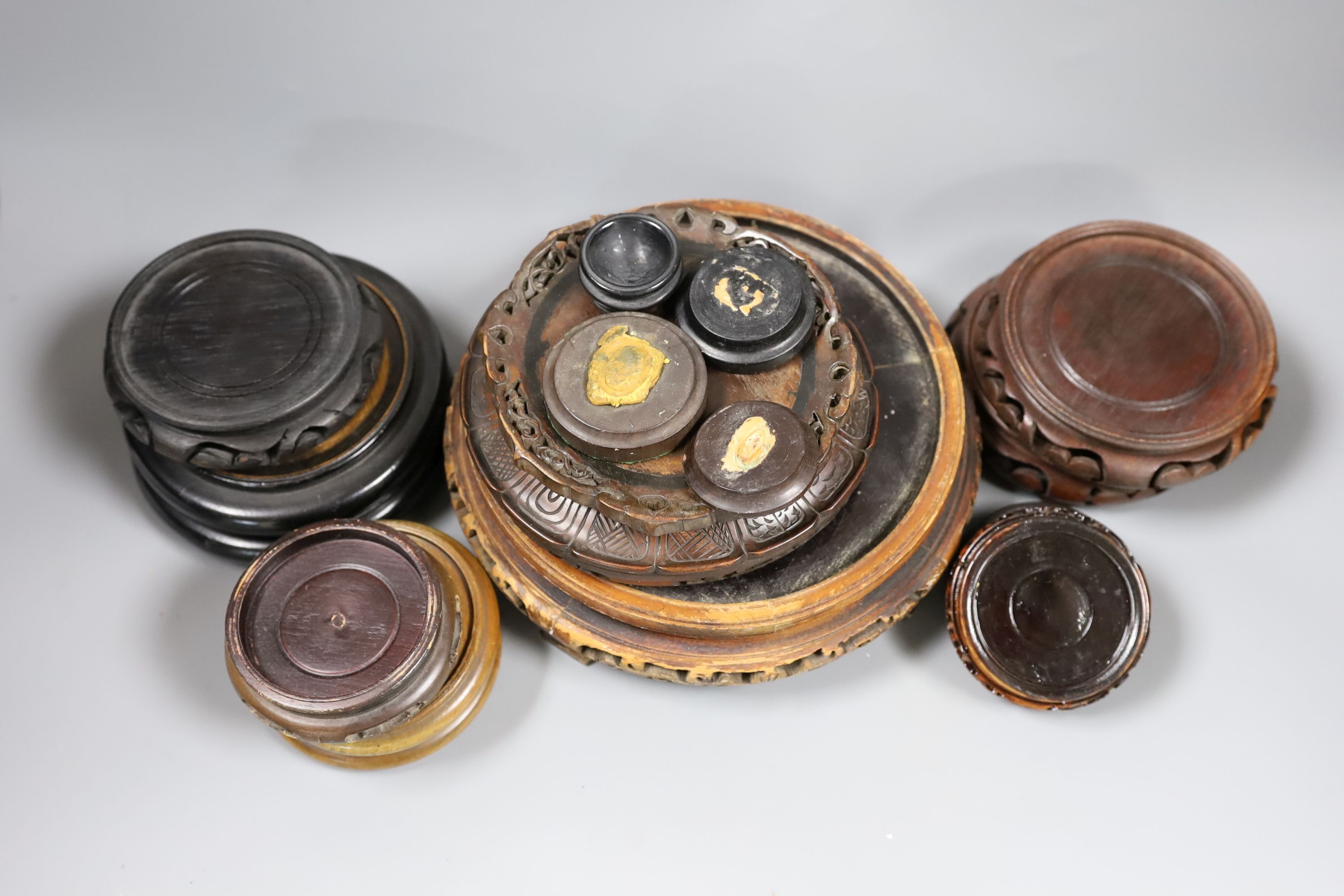 A group of Chinese hardwood stands